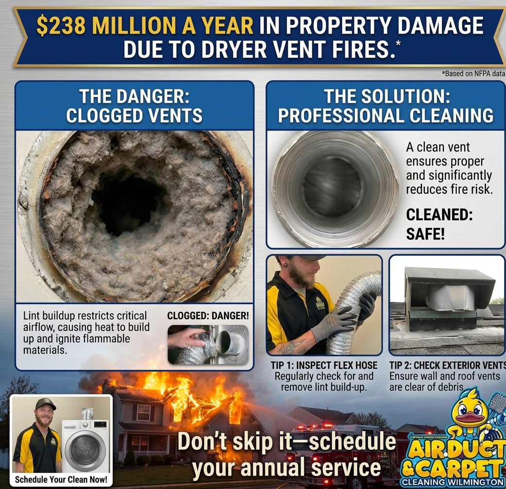 Dryer vent cleaning Wrightsville Beach NC, clogged lint buildup inside a residential dryer vent